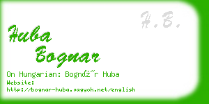 huba bognar business card